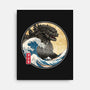 The Great Gojira Off Kanagawa-None-Stretched-Canvas-DrMonekers