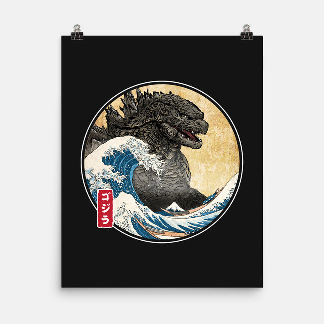 The Great Gojira Off Kanagawa-None-Matte-Poster-DrMonekers