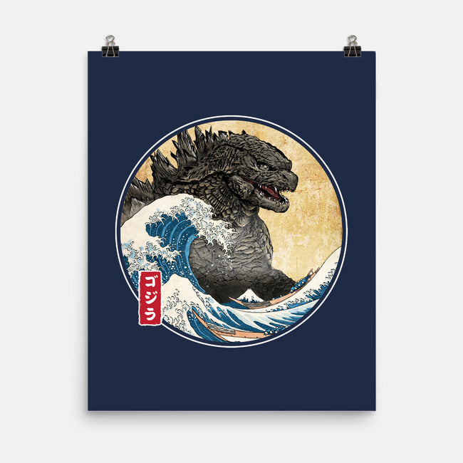 The Great Gojira Off Kanagawa-None-Matte-Poster-DrMonekers
