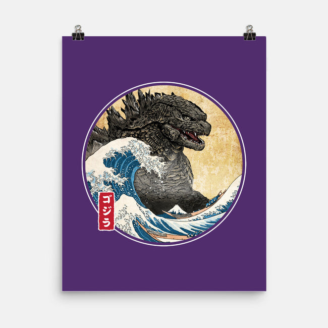The Great Gojira Off Kanagawa-None-Matte-Poster-DrMonekers