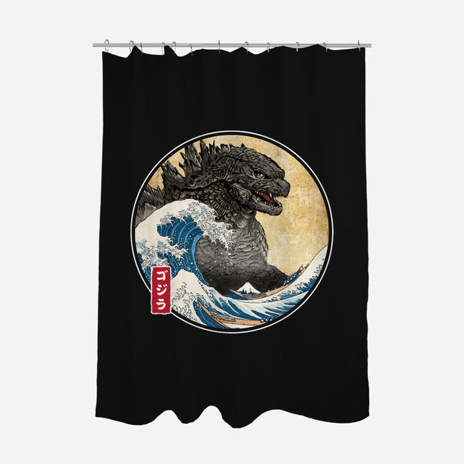 The Great Gojira Off Kanagawa-None-Polyester-Shower Curtain-DrMonekers