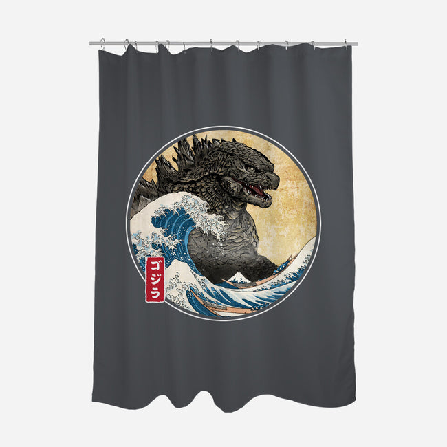 The Great Gojira Off Kanagawa-None-Polyester-Shower Curtain-DrMonekers