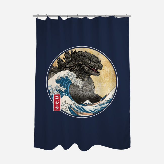 The Great Gojira Off Kanagawa-None-Polyester-Shower Curtain-DrMonekers