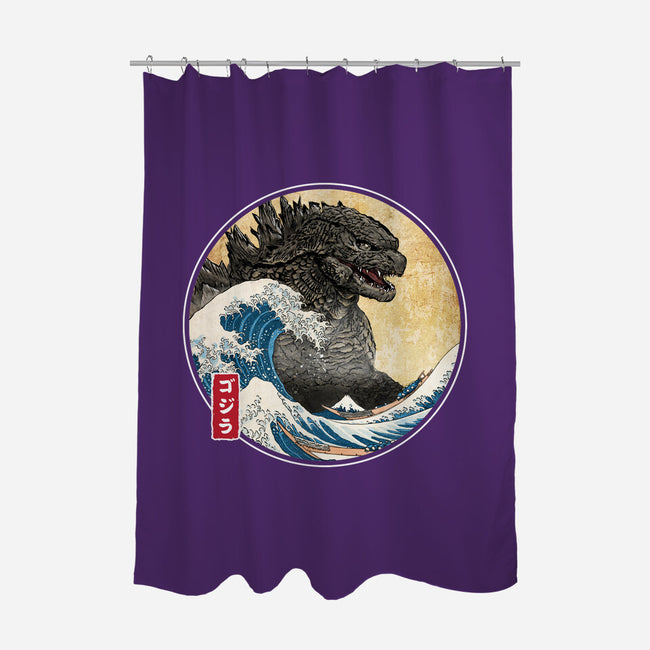 The Great Gojira Off Kanagawa-None-Polyester-Shower Curtain-DrMonekers