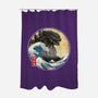 The Great Gojira Off Kanagawa-None-Polyester-Shower Curtain-DrMonekers
