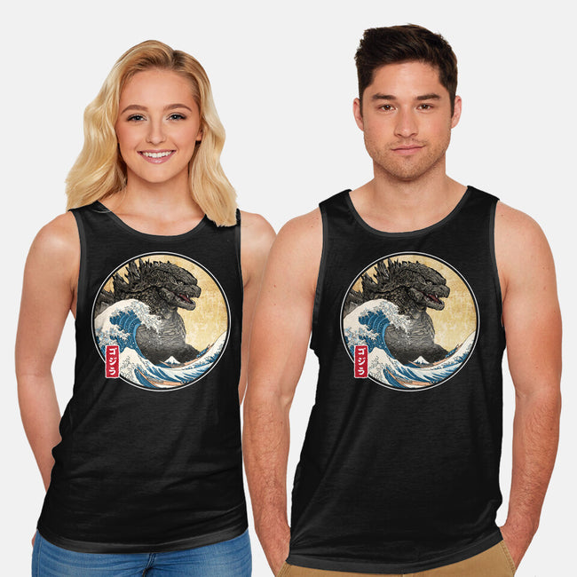 The Great Gojira Off Kanagawa-Unisex-Basic-Tank-DrMonekers