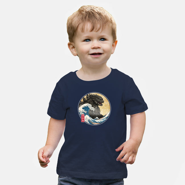 The Great Gojira Off Kanagawa-Baby-Basic-Tee-DrMonekers