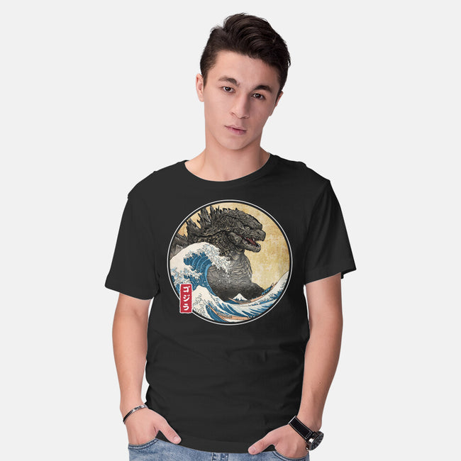 The Great Gojira Off Kanagawa-Mens-Basic-Tee-DrMonekers