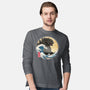 The Great Gojira Off Kanagawa-Mens-Long Sleeved-Tee-DrMonekers