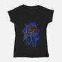 Optimus Silhouette-Womens-V-Neck-Tee-Badbone Collections