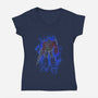 Optimus Silhouette-Womens-V-Neck-Tee-Badbone Collections