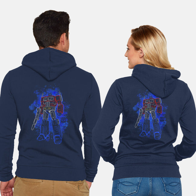 Optimus Silhouette-Unisex-Zip-Up-Sweatshirt-Badbone Collections