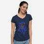 Optimus Silhouette-Womens-V-Neck-Tee-Badbone Collections