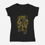 Bumblebee Silhouette-Womens-V-Neck-Tee-Badbone Collections
