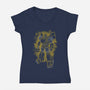 Bumblebee Silhouette-Womens-V-Neck-Tee-Badbone Collections