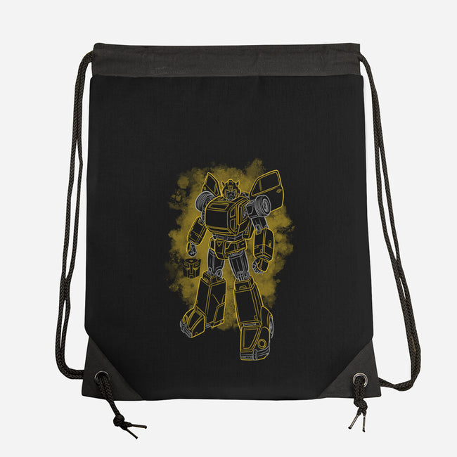 Bumblebee Silhouette-None-Drawstring-Bag-Badbone Collections