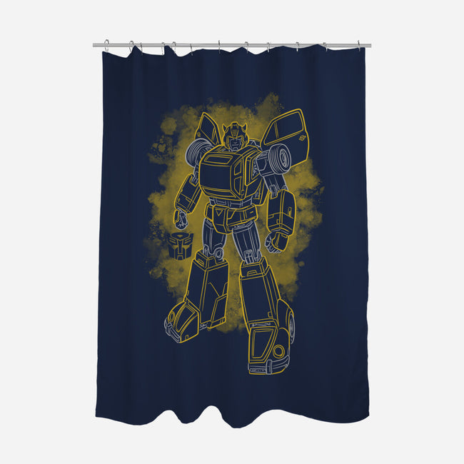 Bumblebee Silhouette-None-Polyester-Shower Curtain-Badbone Collections