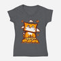 Cat In Fall Season-Womens-V-Neck-Tee-bloomgrace28