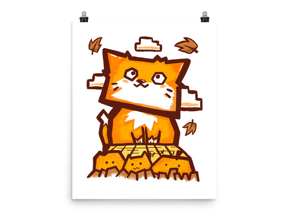 Cat In Fall Season