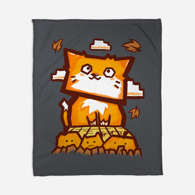 Cat In Fall Season-None-Fleece-Blanket-bloomgrace28