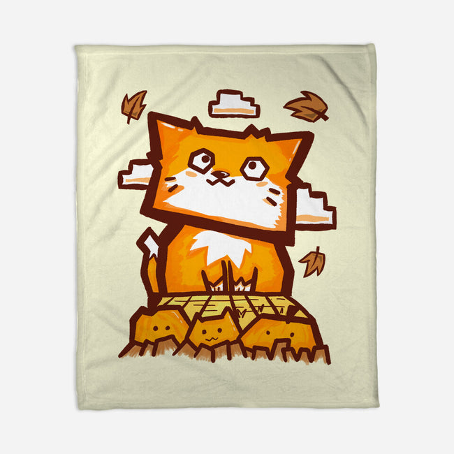 Cat In Fall Season-None-Fleece-Blanket-bloomgrace28