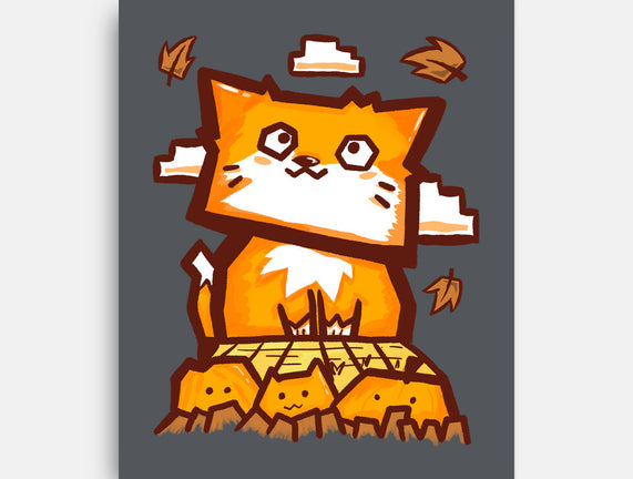Cat In Fall Season