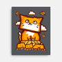 Cat In Fall Season-None-Stretched-Canvas-bloomgrace28