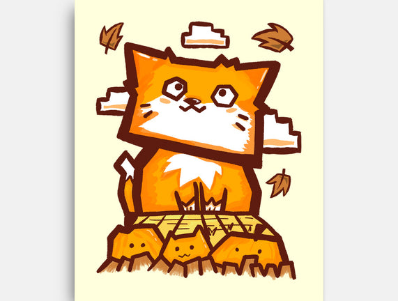 Cat In Fall Season