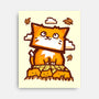 Cat In Fall Season-None-Stretched-Canvas-bloomgrace28