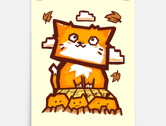 Cat In Fall Season