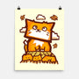 Cat In Fall Season-None-Matte-Poster-bloomgrace28