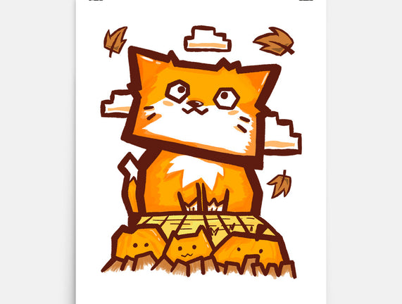 Cat In Fall Season