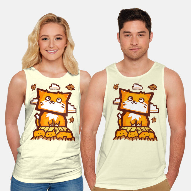 Cat In Fall Season-Unisex-Basic-Tank-bloomgrace28