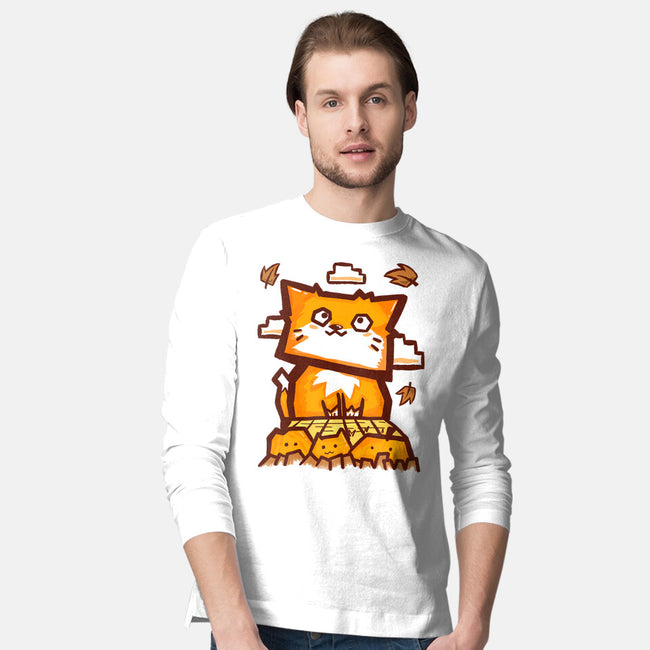 Cat In Fall Season-Mens-Long Sleeved-Tee-bloomgrace28