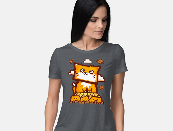 Cat In Fall Season