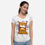 Cat In Fall Season-Womens-V-Neck-Tee-bloomgrace28