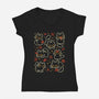 Black Autumn Cats-Womens-V-Neck-Tee-xMorfina