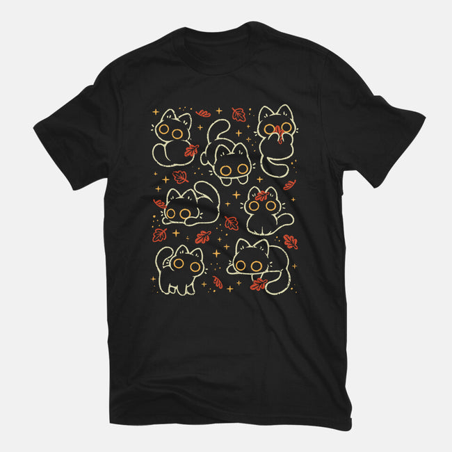 Black Autumn Cats-Mens-Basic-Tee-xMorfina