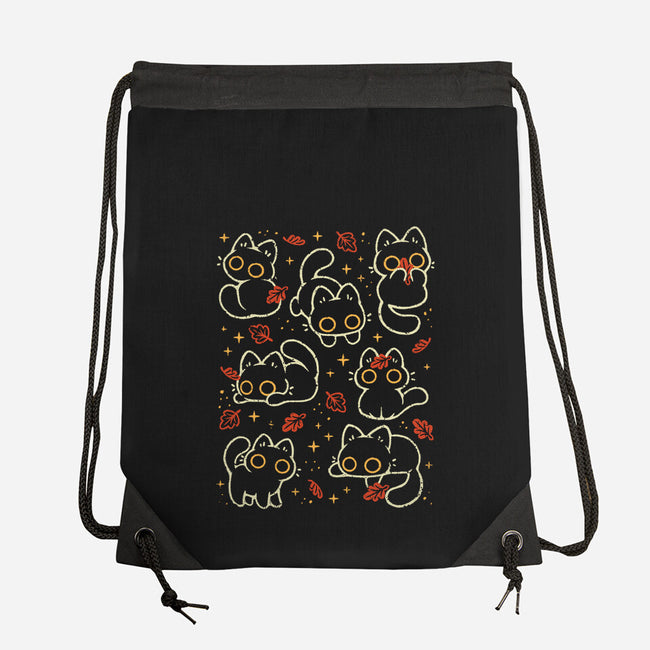Black Autumn Cats-None-Drawstring-Bag-xMorfina