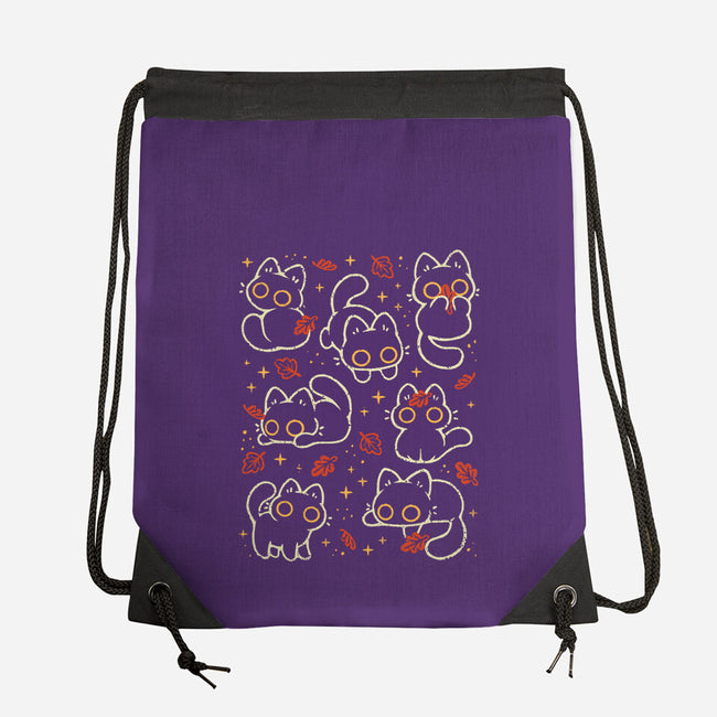 Black Autumn Cats-None-Drawstring-Bag-xMorfina