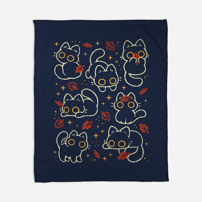 Black Autumn Cats-None-Fleece-Blanket-xMorfina