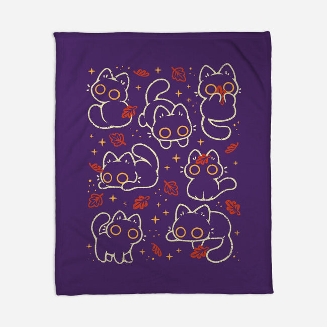 Black Autumn Cats-None-Fleece-Blanket-xMorfina