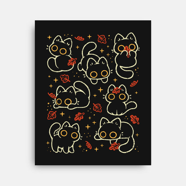 Black Autumn Cats-None-Stretched-Canvas-xMorfina