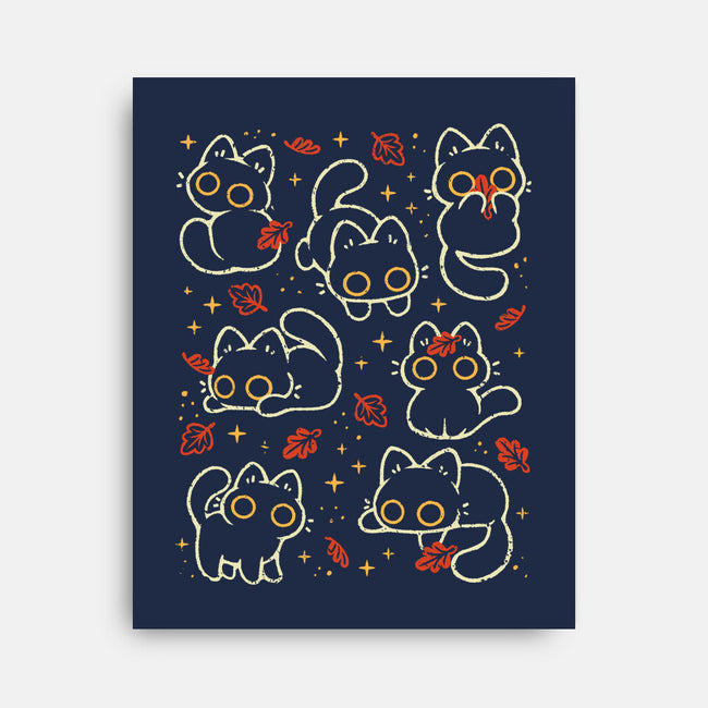 Black Autumn Cats-None-Stretched-Canvas-xMorfina