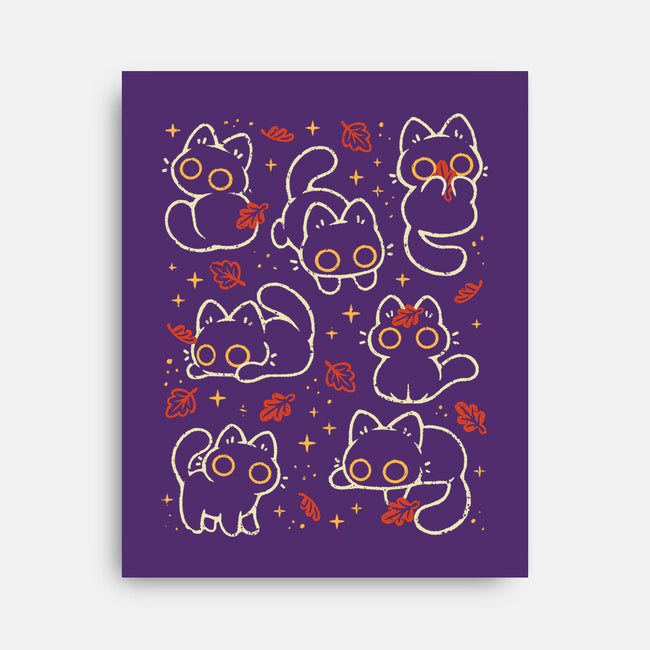 Black Autumn Cats-None-Stretched-Canvas-xMorfina