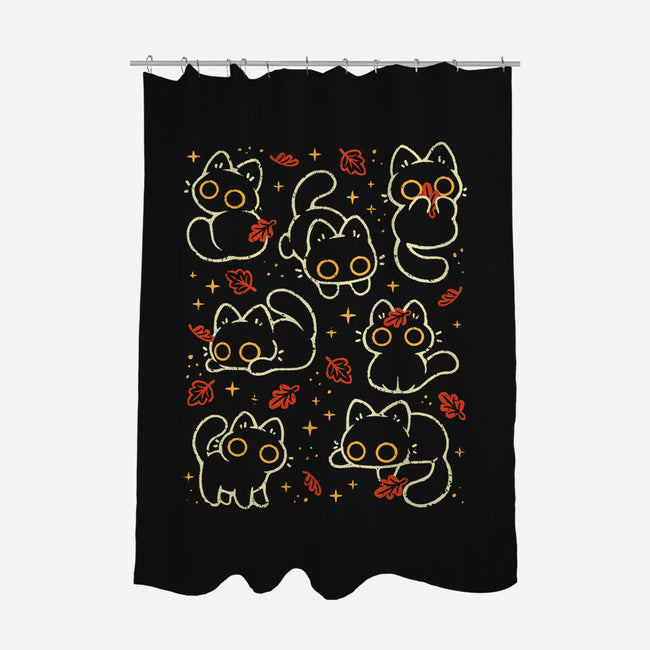 Black Autumn Cats-None-Polyester-Shower Curtain-xMorfina