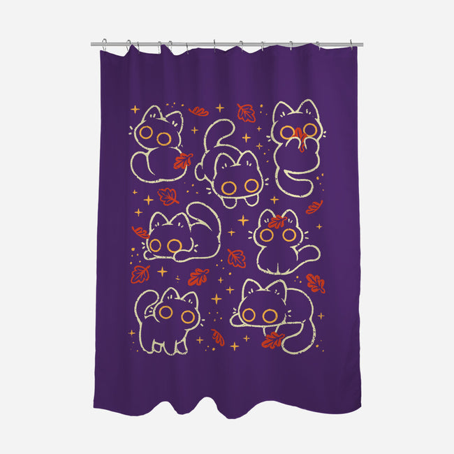 Black Autumn Cats-None-Polyester-Shower Curtain-xMorfina