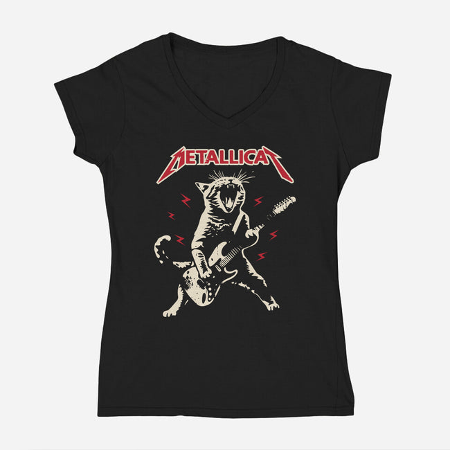 Meowtallicat-Womens-V-Neck-Tee-turborat14