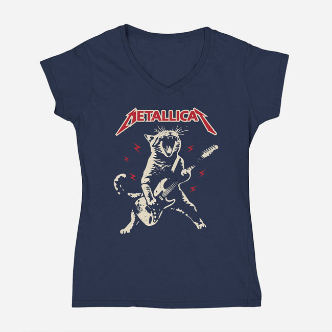 Meowtallicat-Womens-V-Neck-Tee-turborat14
