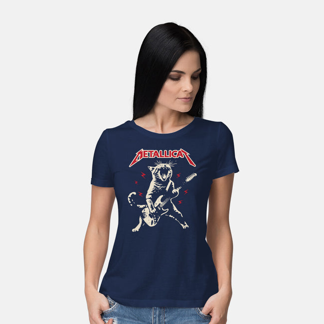 Meowtallicat-Womens-Basic-Tee-turborat14